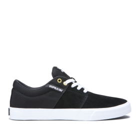 Supra STACKS II VULC Lave Sneakers Dame Svart/Svart/Hvite | NO-78500